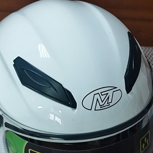 Мотошлем Mototech MT-606, открытого типа, белый, с прозрачным стеклом и встроенными очками. 14210182 фото